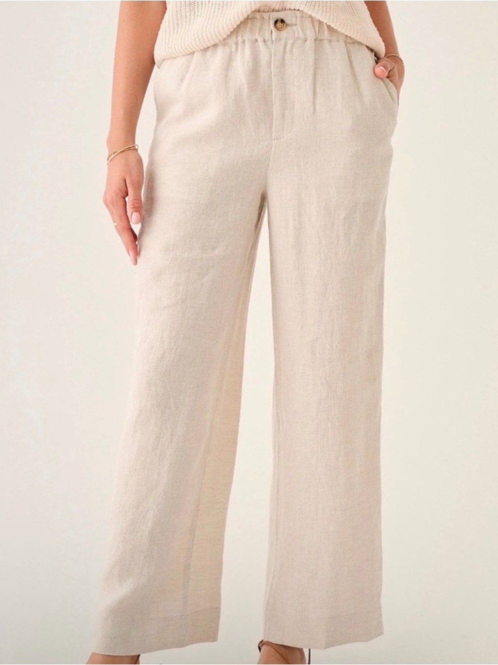 Faherty Monterey Linen Wide Leg Pant